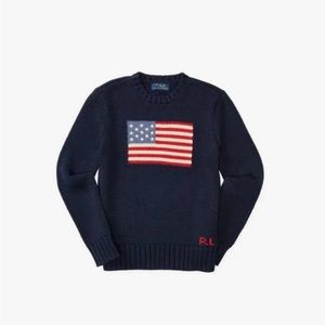 Ralph Lauren kids navy American flag sweater